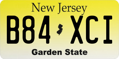 NJ license plate B84XCI