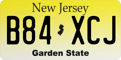 NJ license plate B84XCJ