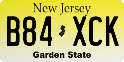 NJ license plate B84XCK