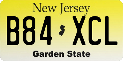 NJ license plate B84XCL