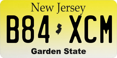 NJ license plate B84XCM