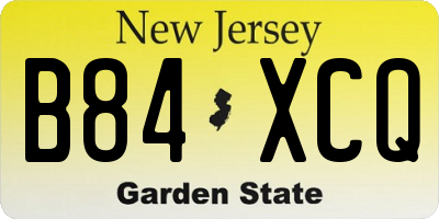 NJ license plate B84XCQ