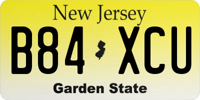 NJ license plate B84XCU