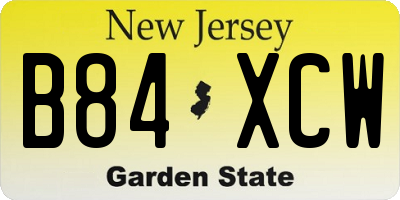 NJ license plate B84XCW