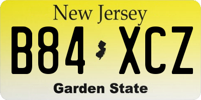NJ license plate B84XCZ