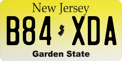 NJ license plate B84XDA