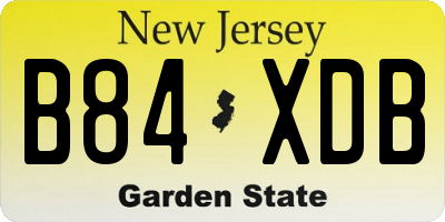 NJ license plate B84XDB