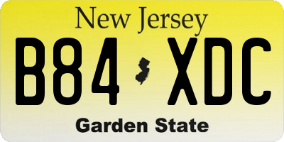 NJ license plate B84XDC