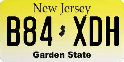 NJ license plate B84XDH