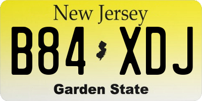 NJ license plate B84XDJ