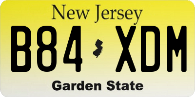 NJ license plate B84XDM