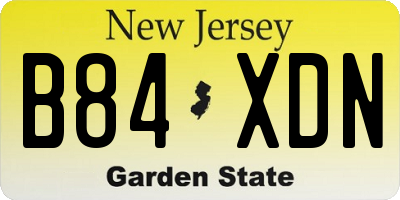 NJ license plate B84XDN