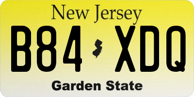 NJ license plate B84XDQ