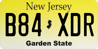 NJ license plate B84XDR