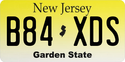 NJ license plate B84XDS