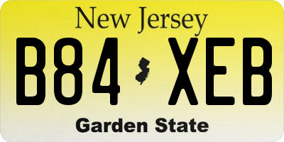 NJ license plate B84XEB
