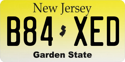 NJ license plate B84XED