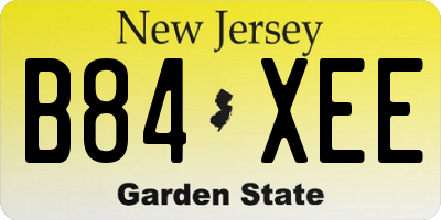 NJ license plate B84XEE
