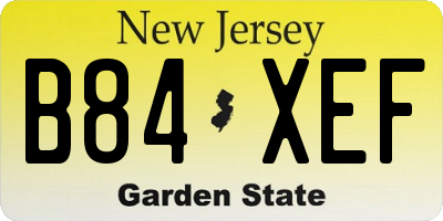 NJ license plate B84XEF