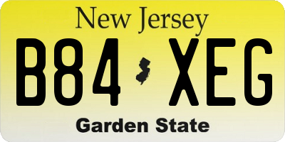 NJ license plate B84XEG