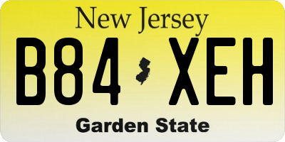 NJ license plate B84XEH