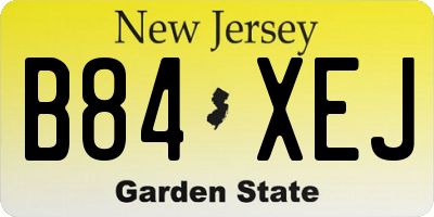 NJ license plate B84XEJ
