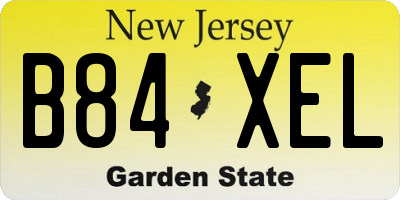NJ license plate B84XEL