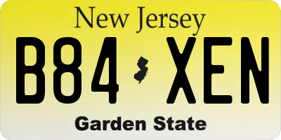 NJ license plate B84XEN