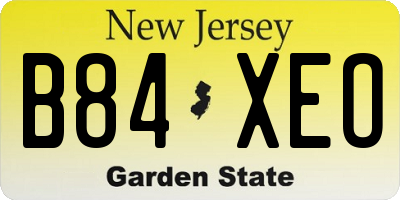 NJ license plate B84XEO