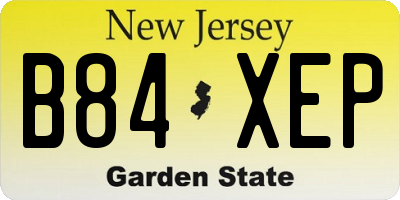 NJ license plate B84XEP