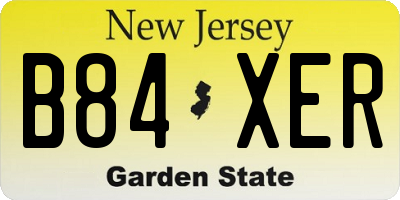 NJ license plate B84XER