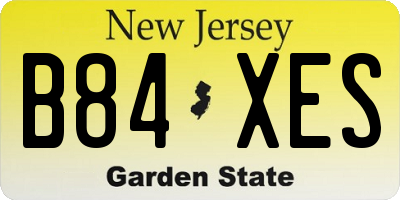 NJ license plate B84XES