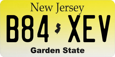 NJ license plate B84XEV