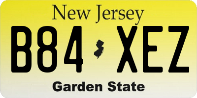 NJ license plate B84XEZ