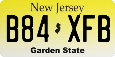 NJ license plate B84XFB