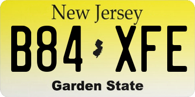 NJ license plate B84XFE