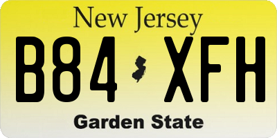 NJ license plate B84XFH