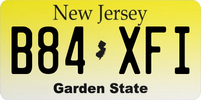 NJ license plate B84XFI