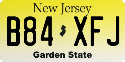 NJ license plate B84XFJ