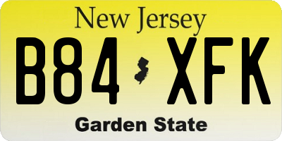 NJ license plate B84XFK