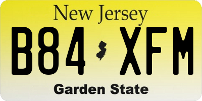 NJ license plate B84XFM