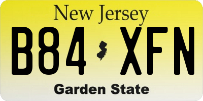 NJ license plate B84XFN