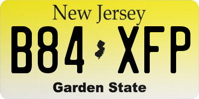 NJ license plate B84XFP