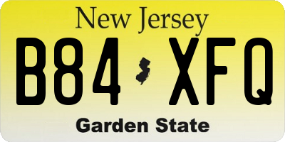 NJ license plate B84XFQ