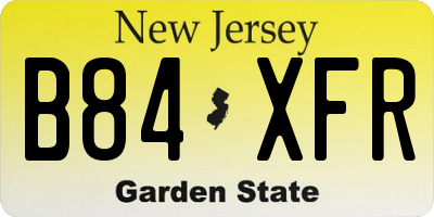 NJ license plate B84XFR