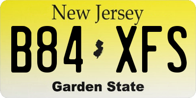 NJ license plate B84XFS