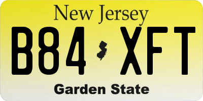 NJ license plate B84XFT