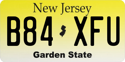 NJ license plate B84XFU
