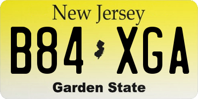 NJ license plate B84XGA
