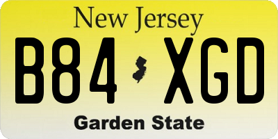 NJ license plate B84XGD